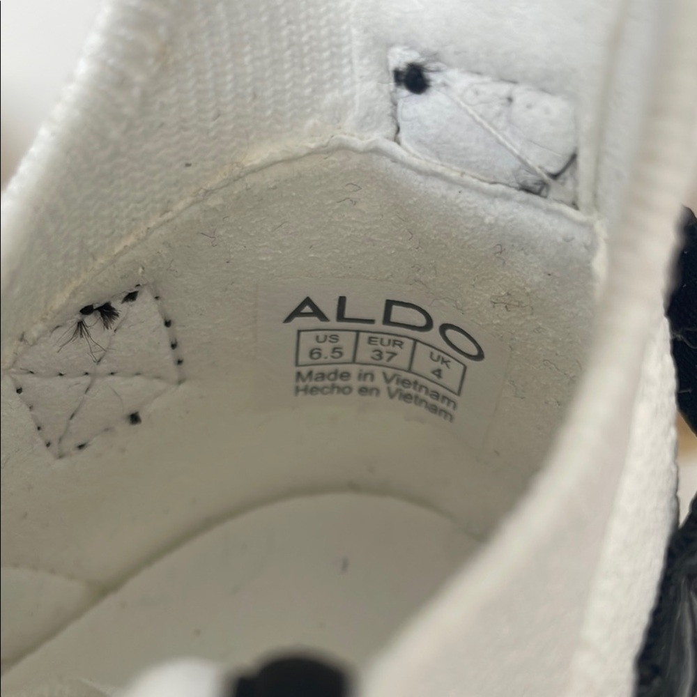 Aldo Stylish White Sneakers with Black Accents - Picture 3 of 6